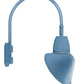 RAB GN5LED26YRACLB 26W LED Gooseneck Cone with Pole 20" High, 19" from Pole Goose Arm, 3000K Color Temperature (Warm), Rectangular Reflector, 15" Angled Cone Shade, Light Blue Finish