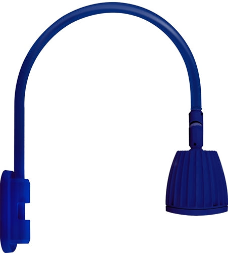 RAB GN5LED26YRBL 26W LED Gooseneck No Shade with Pole 20" High, 19" from Pole Goose Arm, 3000K (Warm), Rectangular Reflector, Royal Blue Finish