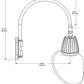 RAB GN5LED26YSAC11A 26W LED Gooseneck Cone with Pole 20" High, 19" from Pole Goose Arm, 3000K Color Temperature (Warm), Spot Reflector, 11" Angled Cone Shade, Bronze Finish