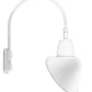 RAB GN5LED26YSACW 26W LED Gooseneck Cone with Pole 20" High, 19" from Pole Goose Arm, 3000K Color Temperature (Warm), Spot Reflector, 15" Angled Cone Shade, White Finish