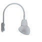 RAB GN5LED26YSAD11S 26W LED Gooseneck Dome Shade with Pole 20" High, 19" from Pole Goose Arm, 3000K (Warm), Spot Reflector, 11" Angled Dome Shade, Silver Finish