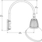 RAB GN5LED26YSAD11YL 26W LED Gooseneck Dome Shade with Pole 20" High, 19" from Pole Goose Arm, 3000K (Warm), Spot Reflector, 11" Angled Dome Shade, Yellow Finish