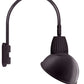 RAB GN5LED26YSADA 26W LED Gooseneck Dome Shade with Pole 20" High, 19" from Pole Goose Arm, 3000K (Warm), Spot Reflector, 15" Angled Dome Shade, Bronze Finish