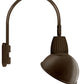 RAB GN5LED26YSADBWN 26W LED Gooseneck Dome Shade with Pole 20" High, 19" from Pole Goose Arm, 3000K (Warm), Spot Reflector, 15" Angled Dome Shade, Brown Finish