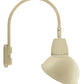 RAB GN5LED26YSADI 26W LED Gooseneck Dome Shade with Pole 20" High, 19" from Pole Goose Arm, 3000K (Warm), Spot Reflector, 15" Angled Dome Shade, Ivory Finish