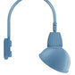 RAB GN5LED26YSADLB 26W LED Gooseneck Dome Shade with Pole 20" High, 19" from Pole Goose Arm, 3000K (Warm), Spot Reflector, 15" Angled Dome Shade, Light Blue Finish