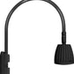 RAB GN5LED26YSB 26W LED Gooseneck No Shade with Pole 20" High, 19" from Pole Goose Arm, 3000K (Warm), Spot Reflector, Black Finish