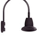 RAB GN5LED26YSST11A 26W LED Gooseneck Straight Shade with Pole 20" High, 19" from Pole Goose Arm, 3000K (Warm), Spot Reflector, 11" Straight Angle Shade, Bronze Finish