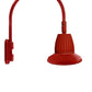 RAB GN5LED26YSST11R 26W LED Gooseneck Straight Shade with Pole 20" High, 19" from Pole Goose Arm, 3000K (Warm), Spot Reflector, 11" Straight Angle Shade, Red Finish