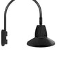 RAB GN5LED26YSTB 26W LED Gooseneck Straight Shade with Pole 20" High, 19" from Pole Goose Arm, 3000K (Warm), Flood Reflector, 15" Straight Angle Shade, Black Finish