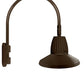 RAB GN5LED26YSTBWN 26W LED Gooseneck Straight Shade with Pole 20" High, 19" from Pole Goose Arm, 3000K (Warm), Flood Reflector, 15" Straight Angle Shade, Brown Finish
