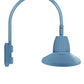 RAB GN5LED26YSTLB 26W LED Gooseneck Straight Shade with Pole 20" High, 19" from Pole Goose Arm, 3000K (Warm), Flood Reflector, 15" Straight Angle Shade, Light Blue Finish