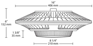 RAB GPLED52YW 52W LED Garage Light, 3000K Color Temperature (Warm), Pendant Mount, Standard Operation, White Finish