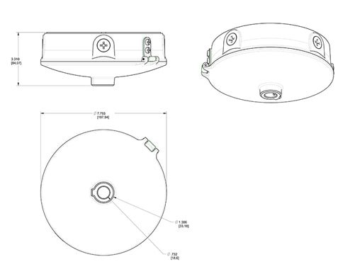 RAB GPLEDBBW Backbox Ceiling Light Accessory Compatible with GPLED26, GPLED52, GPLED78, PLED52, PLED78, White Finish