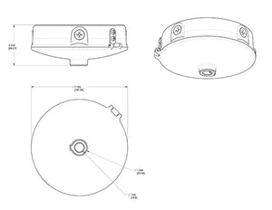 RAB GPLEDBBW Backbox Ceiling Light Accessory Compatible with GPLED26, GPLED52, GPLED78, PLED52, PLED78, White Finish