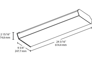 RAB GUS2-25NW/D10 25W 24" LED GUS Surface Wrap, 4000K (Cool), 2757 Lumens, 120-277V, White Finish