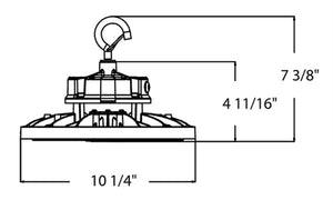 RAB H17 150W Field-Adjustable LED High Bay, Selectable Color Temperature 3000/4000/5000K, 15317-22224 lumens, 0-10V Dimming to 10%