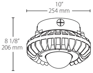 RAB HAZPLED26F 26W Pendant Mount LED Hazardous Location Fixture, 5100K (Cool), 2687 Lumens, 70 CRI, Frosted Globes, No Guard, Natural Finish