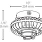 RAB HAZPLED42CF-DG 42W Pendant Mount LED Hazardous Location Fixture, 5100K (Cool), 3816 Lumens, 69 CRI, Clear Lens, Die Cast Guard, Natural Finish