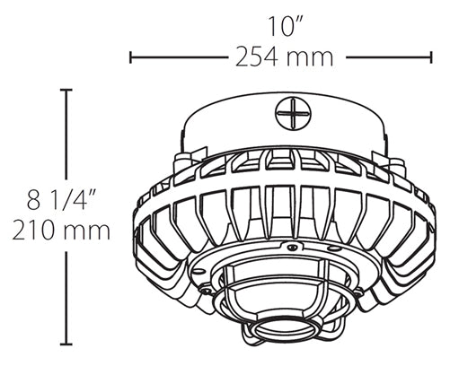 RAB HAZPLED42FF-DG 42W Pendant Mount LED Hazardous Location Fixture, 5100K (Cool), 2986 Lumens, 69 CRI, Frosted Lens, Die Cast Guard, Natural Finish
