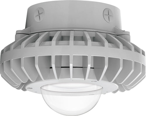 RAB HAZXLED26C 26W Ceiling Mount LED Hazardous Location Fixture, 5100K (Cool), 2878 Lumen, 70 CRI, Clear Globes, No Guard,  DLC Listed, Natural Finish
