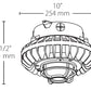 RAB HAZXLED26CF-DG 26W Ceiling Mount LED Hazardous Location Fixture, 5100K (Cool), 2881 Lumen, 69 CRI, Clear Lens, Die Cast Guard,  DLC Listed, Natural Finish