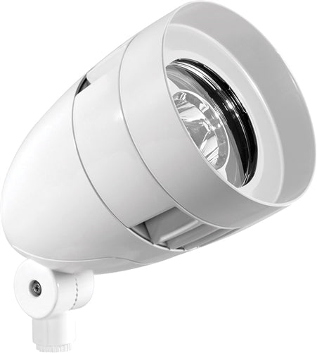 RAB HBLED18W 18W LED Bullet Floodlight, 5000K (Cool), No Photocell, 1824 Lumens, 68 CRI, 120-277V, 5H x 5V Beam Distribution, Standard Operation, DLC Listed, White Finish