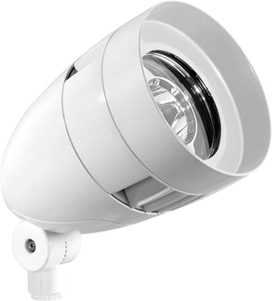 RAB HBLED26NW/D10 26W LED Bullet Floodlight, 4000K (Neutral), No Photocell, 2283 Lumens, 82 CRI, 120-277V, 5H x 5V Beam Distribution, Dimmable Operation, DLC Listed, White Finish