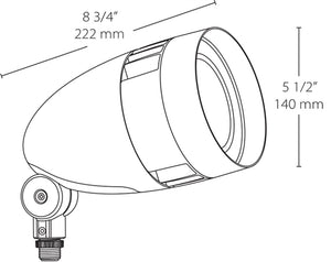 RAB HBLED26YB/D10 26W LED Bullet Floodlight, 3000K (Warm), No Photocell, 2023 Lumens, 81 CRI, 120-277V, 5H x 5V Beam Distribution, Dimmable Operation, DLC Listed, Black Finish