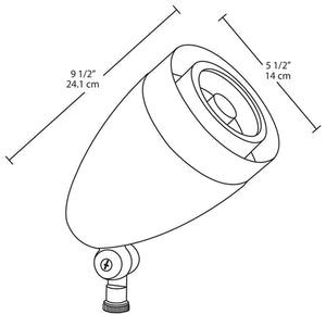 RAB HSLED13YA/D10 13W LED Spotlight, 3000K (Warm), No Photocell, 1089 Lumens, 81 CRI, 120-277V, Not DLC Listed, Bronze Finish