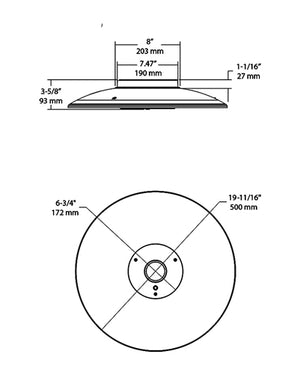 RAB Lighting IVGT5CU-70L750WU 69W LED Garage Light, 5000K, 7715 Lumens, 73 CRI, 120V, White Finish