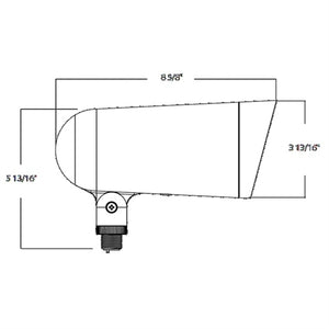 RAB LF34LB 33W Field-Adjustable Floodlight LED, CCT Selectable 2700/3000/3500/4000/5000K, Knuckle Arm Mount, Black Finish