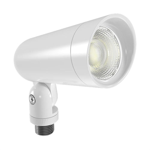 RAB LF34SW 8W Field-Adjustable Floodlight LED, CCT Selectable 2700/3000/3500/4000/5000K, Knuckle Arm Mount, White Finish