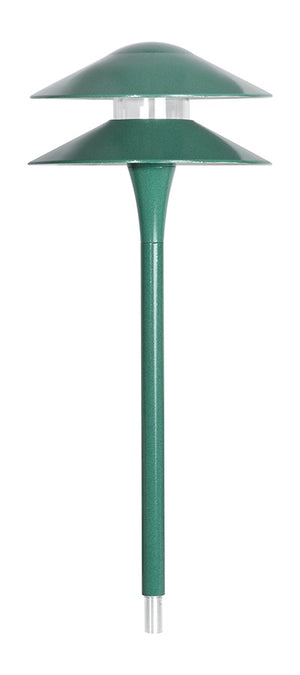 RAB LL2LED6LVYYVG 6W LED Fern Pathway Light, 2700K (Residential Warm), 179 Lumens, 80 CRI, Pagoda 2 Tier, Verde Green  Finish