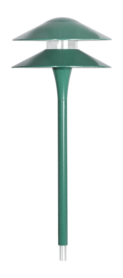 RAB LL2LED6LVYYVG 6W LED Fern Pathway Light, 2700K (Residential Warm), 179 Lumens, 80 CRI, Pagoda 2 Tier, Verde Green  Finish