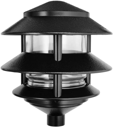 RAB LL322B 3 Tier Lawn Light, 120V 75W Incandescent Lamp, Black