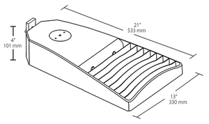 RAB LOT2T160/480/D10/7PR 160W LED LOTBLASTER Area Light, No Photocell, 5000K (Cool), 17402 Lumens, 72 CRI, 480V, Type II Distribution, Dimmable, 7-Pin Receptacle, Bronze Finish