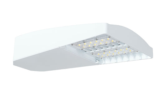 RAB LOT2T65YW/D10/5PR 65W LED LOTBLASTER Area Light, No Photocell, 3000K (Warm), 6666 Lumens, 71 CRI, 120-277V, Type II Distribution, Dimmable, 5-Pin Receptacle, White Finish