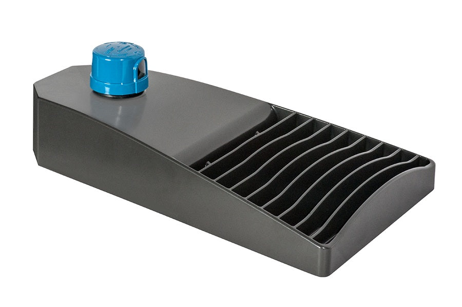 RAB LOT3T110/480/D10/PCT4 110W LED LOTBLASTER Area Light, 480V Twistlock Photocell, 5000K (Cool), 13196 Lumens, 480V, Type III Distribution, Dimmable, Standard, Bronze Finish