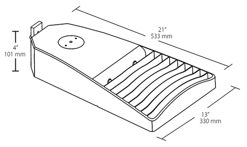 RAB LOT3T160YW/480/D10/5PR 160W LED LOTBLASTER Area Light, No Photocell, 3000K (Warm), 16224 Lumens, 480V, Type III Distribution, Dimmable, 5-Pin Receptacle, White Finish