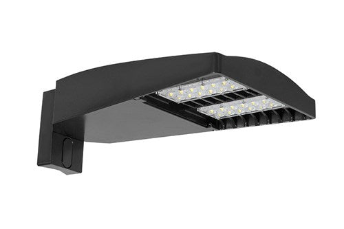 RAB LOT3T65Y/D10/UPA/WS2 65W LED LOTBLASTER Area Light, Multi-Level Motion Sensor, 3000K (Warm), 6719 Lumens, 120-277V, Type III Distribution, Dimmable, Universal Pole Adaptor, Bronze Finish