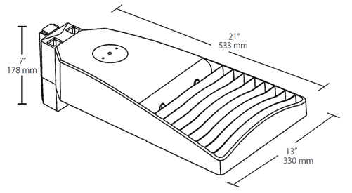 RAB LOT4T110Y/D10/UPA/PCT 110W LED LOTBLASTER Area Light, 120-277V Twistlock Photocell, 3000K (Warm), 11107 Lumens, 72 CRI, 120-277V, Type IV Distribution, Dimmable, Universal Pole Adaptor, Bronze Finish