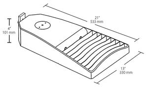 RAB LOT5T65N/D10/5PR 65W LED LOTBLASTER Area Light, No Photocell, 4000K (Neutral), 6370 Lumens, 72 CRI, 120-277V, Type IV Distribution, Dimmable, 5-Pin Receptacle, Bronze Finish