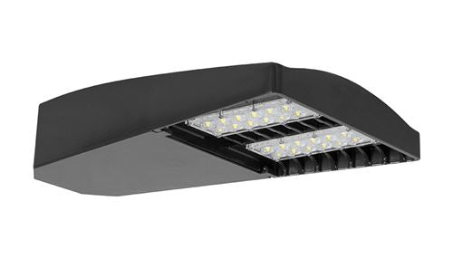 RAB LOT5T65Y/D10/5PR 65W LED LOTBLASTER Area Light, No Photocell, 3000K (Warm), 6300 Lumens, 71 CRI, 120-277V, Type IV Distribution, Dimmable, 5-Pin Receptacle, Bronze Finish