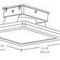 RAB MASI20-160NW/480 160W 20" x 20" MASI Gas Station Flush Mount Canopy LED Fixture, 4000K (Neutral), No Photocell, 23017 Lumens, 72 CRI, 480V, Standard Operation, Not DLC Listed, White Finish