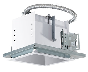 RAB MD1NTW 1 Fixture Head Recessed New Construction Mounting Frame and Housing, 90 CRI, 1/2" Trim Style, White Finish