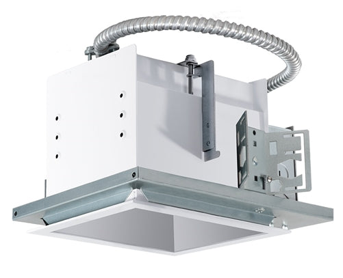 RAB MD1NTW 1 Fixture Head Recessed New Construction Mounting Frame and Housing, 90 CRI, 1/2" Trim Style, White Finish