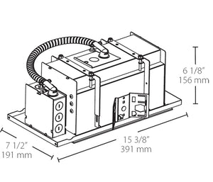 RAB MD2NTW 2 Fixture Heads Recessed New Construction Mounting Frame and Housing, 90 CRI, 1/2" Trim Style, White Finish