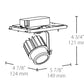 RAB MDLED1X12D10-40YY-B-W 12W LED 1 Fixture Multi-Head Gear Tray, 2700K, 824 Lumens, 90 CRI, 40 Degree Reflector, 0-10V Dimmer, Black Tray/White Head Finish