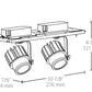 RAB MDLED2X12D10-40Y-B 24W LED 2 Fixture Multi-Head Gear Tray, 3000K, 1834 Lumens, 90 CRI, 40 Degree Reflector, 0-10V Dimmer, Black Tray/Black Head Finish